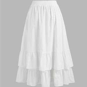 Chic White Tiered A-Line Skirt